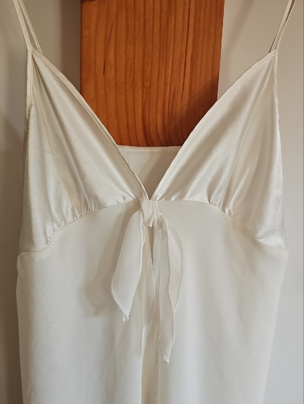 Marks & Spencer Cream Tie-Front Chemise with Spaghetti  Straps